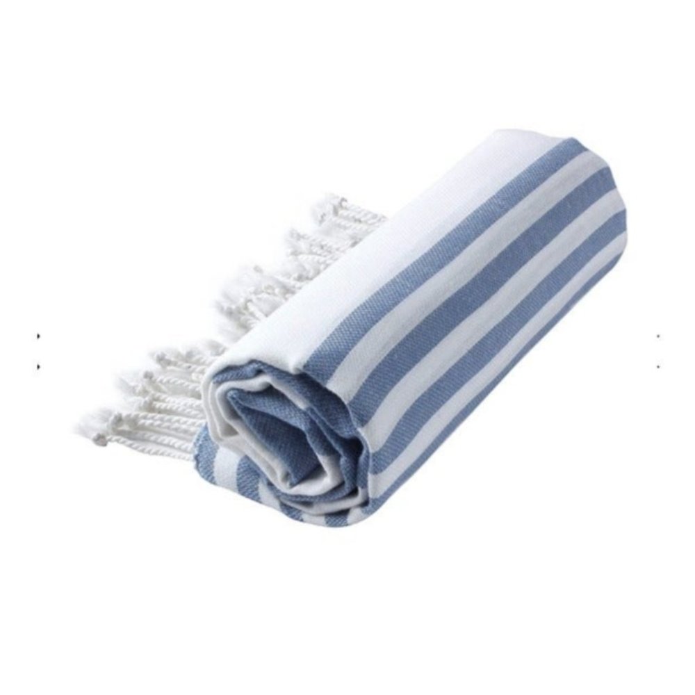 Sand Free Blue 100% Turkish Cotton Beach Bath Towel - Citizens of the Beach - Picture 6 of 8